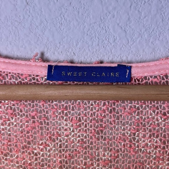 Women’s Cozy Top Size XS Open Knit Long Sleeve Peach Comfy Casual Stretch Lounge - Picture 3 of 15